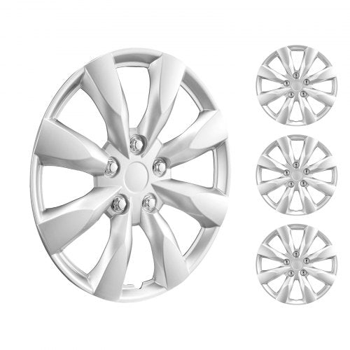 Wheel Rim Cover Hubcaps, 16 in Diameter, Sturdy & Durable Scratch-Resistant Hubcap with Snap & Valve Nozzle Hole, ABS & PC Hubcap with High Rigidity & Less Wind Drag, Fits for All Weather Use
