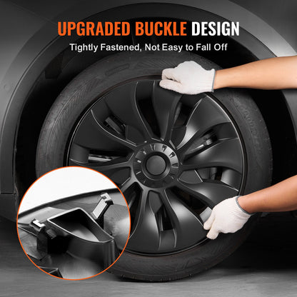 Fälgskydd Navkapslar, 18 tum, 2017-2023 Modell 3 Heltäckande navkapsel med snäpplås, skyddstejp och ventilmunstyckehål, ABS- och PC-navkapsel med hög styvhet och mindre vindmotstånd, Passar för alla väder