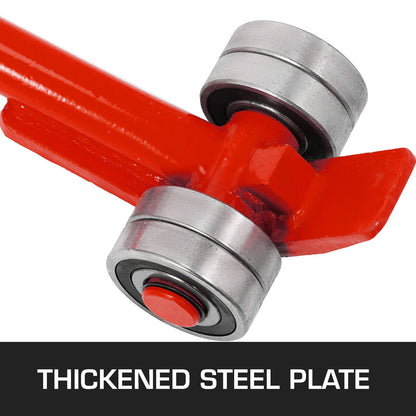 3T Prylever Bar 3000 kg Capacity Steel Pry Lever Bar Heavy Duty with Wheels Prylever with 152.4 cm Length Handle