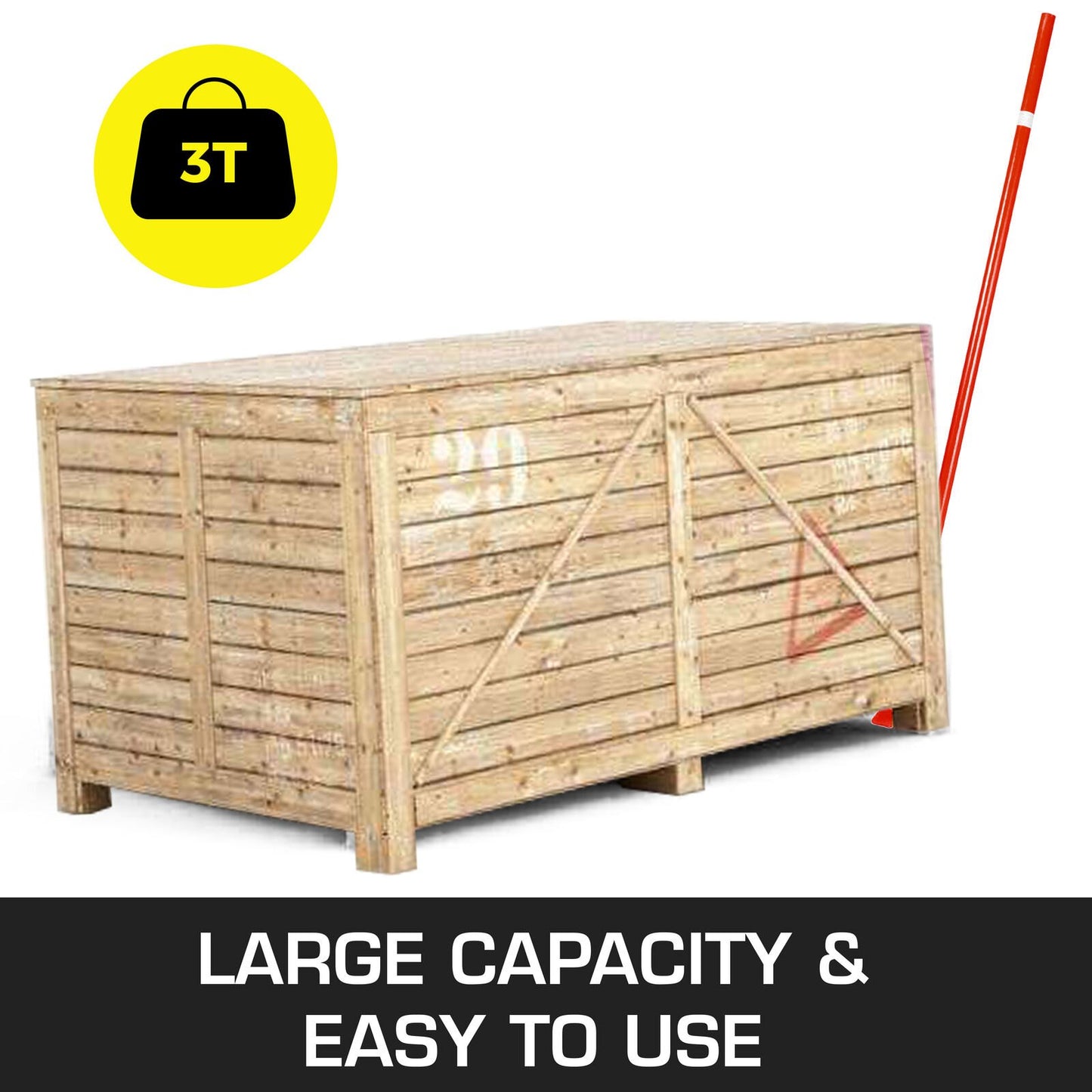 3T Prylever-stång, 6600 lbs kapacitet, stålbrytstång, kraftig med hjul, Prylever med 6FT längd, handtag