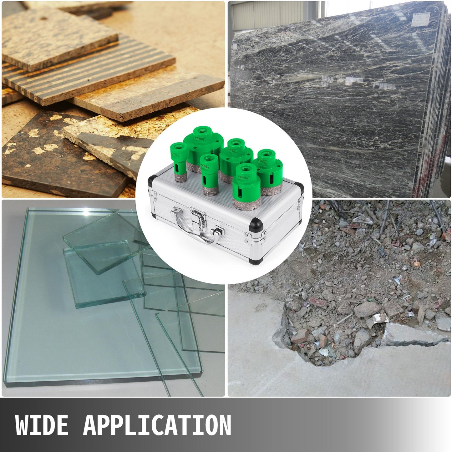 6PCS Diamond Holesaw Set, Diamond Hole Saw Set 20/25/42/50/55/68MM M14 Thread Hole Saw Cutter for Granite carborundum Ceramics