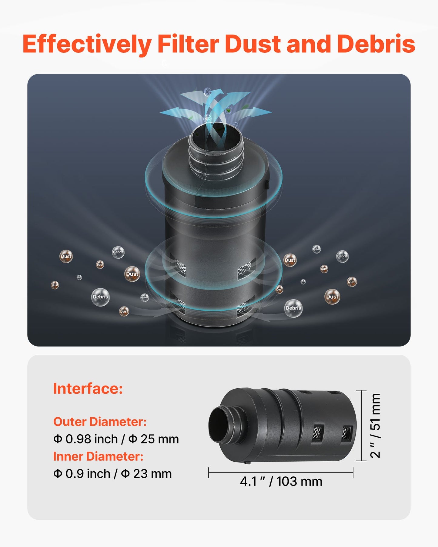 Diesel Heater Intake Pipe Kit, 25mm Car Air Parking Heater Ducting Pipe Hose Tube, Stretchable & Bendable Car Air Intake Filter Silencer Hose Pipes Kit with Clamps for 2KW 5KW 8KW Diesel Heaters