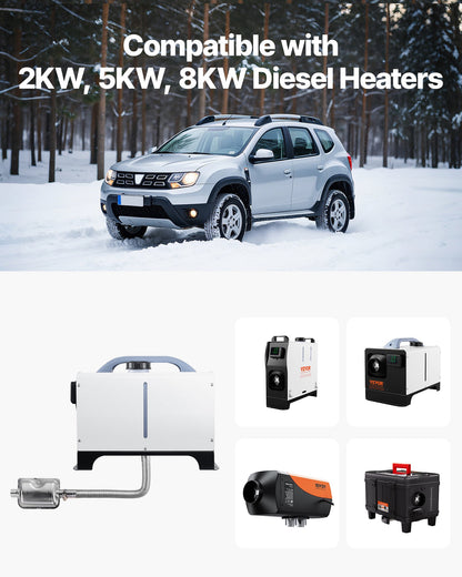 Avgasslang, 3000 mm avgasslang i rostfritt stål, flexibelt avgasrör för dieselvärmare med 2 slangklämmor, avgasslangsats, tillbehör till dieselvärmare för 2KW, 5KW, 8KW dieselvärmare