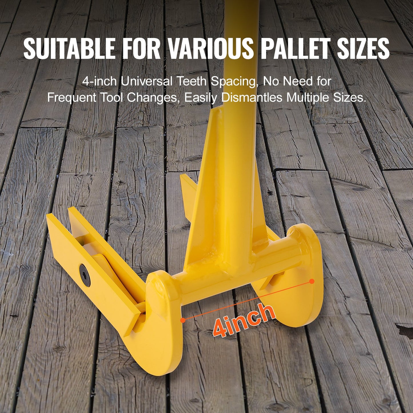 Pallet Buster, 104.1 cm Handle, 907.2 kg Weight Capacity, Q235 Carbon Steel, Heavy Duty Deck Wrecker Demolition Wood Pallet Tool Breaker Pry Bar Puller for Efficient and Effortless Board Removal