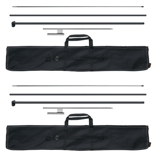 Fjäderflaggstångskit, 2-pack Swooper flaggstång 12,7 fot, skyltflaggstänger för företagsreklam, utomhusflaggor, med markstag och en bärväska (flagga ingår ej)