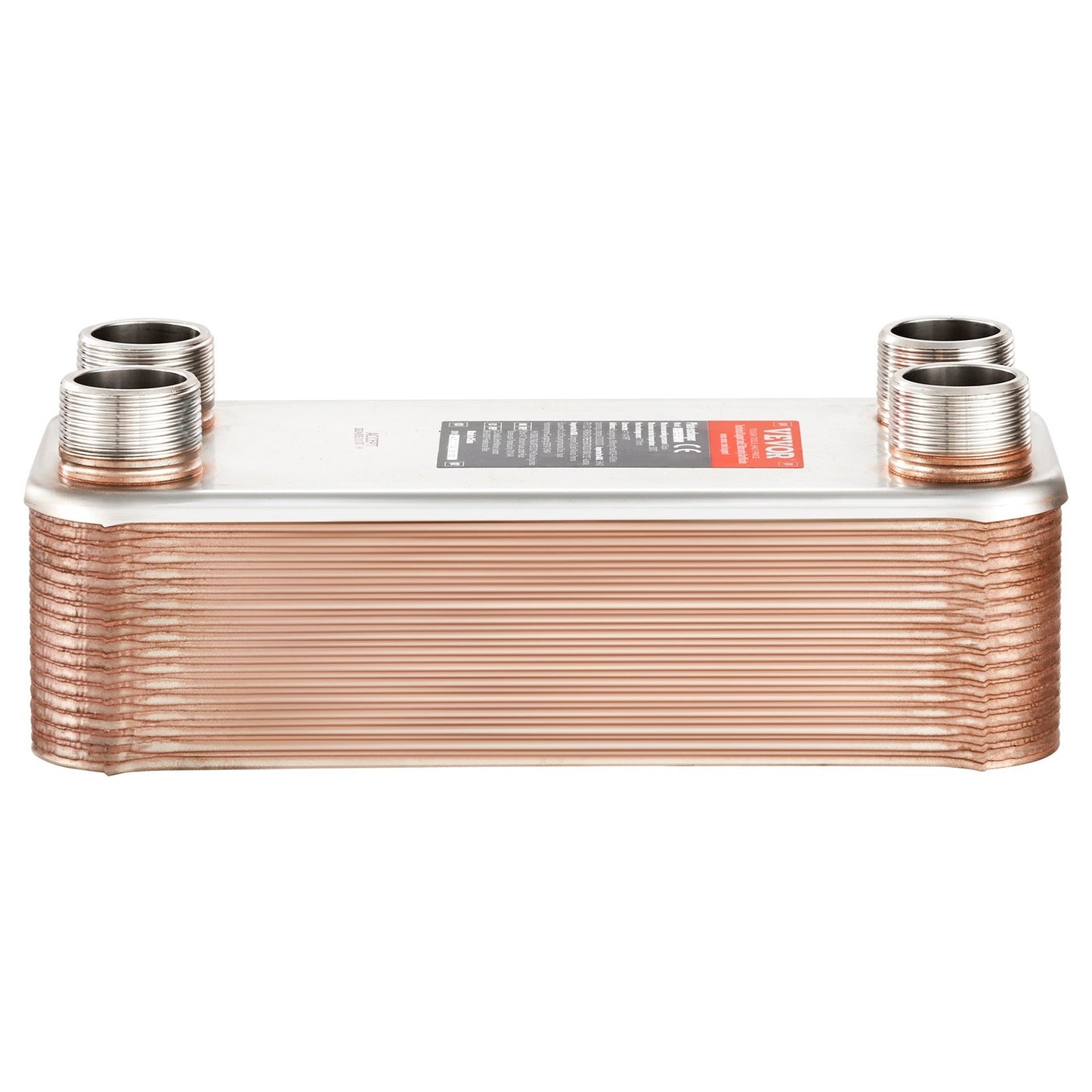 Värmeväxlare, 5"x 12" 30-plattig lödd plattvärmeväxlare, koppar/316L rostfritt stål vatten-till-vatten värmeväxlare för golvvärme, vattenvärme, snösmältning, ölkylning