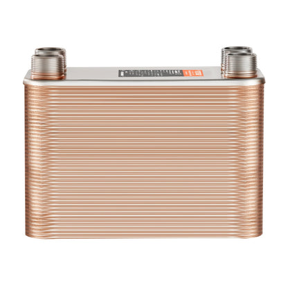 Värmeväxlare, 5"x 12" 80 plattor lödd plattvärmeväxlare, koppar/316L rostfritt stål vatten-till-vatten värmeväxlare för golvvärme, vattenvärme, snösmältning, ölkylning