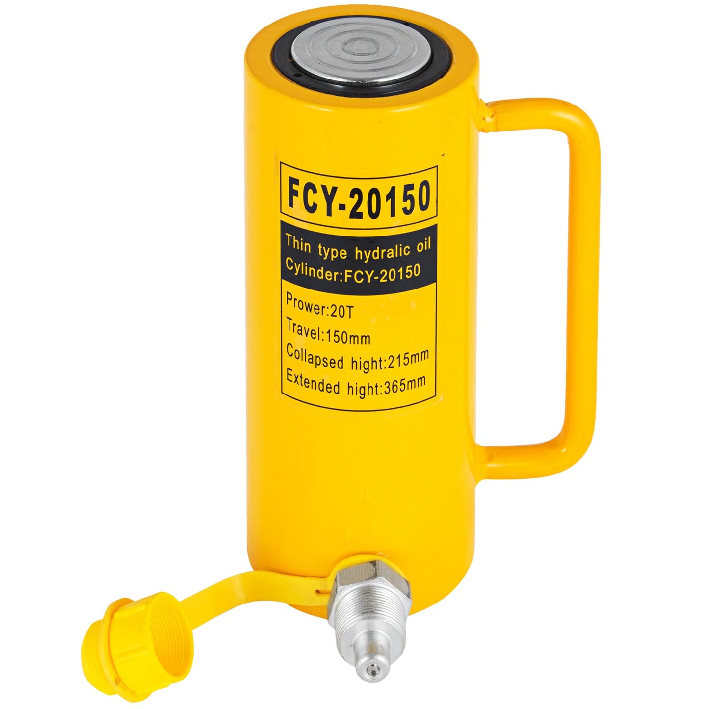 Hydraulic Cylinder Jack, 20 Ton Solid Ram Hydraulic Cylinder, 6 Inch Stroke Single Acting Hydraulic Cylinder, with Quick Connector Portable Hydraulic Solid Jack Hydraulic Lifting Cylinders