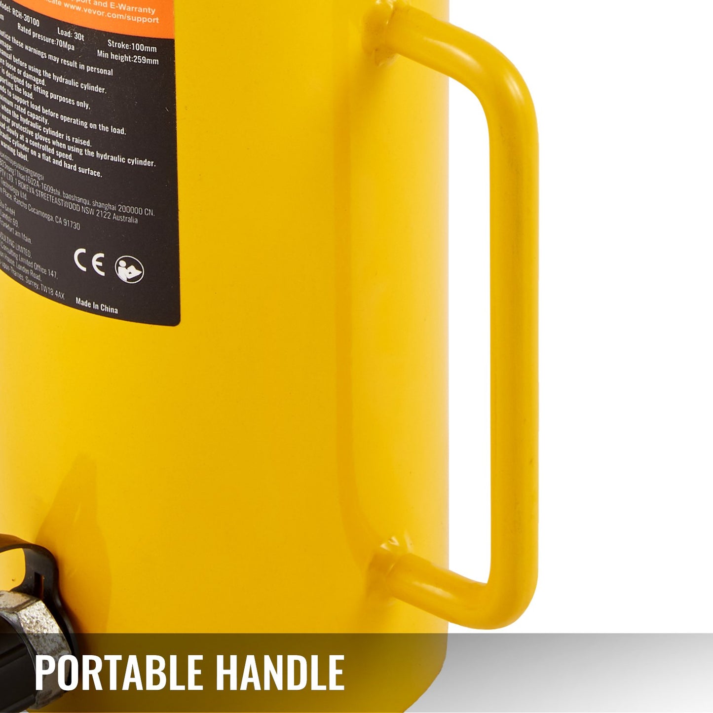 30Ton 10.2 cm Stroke Hollow Hydraulic Cylinder Jack 29937.1 kg Lift Cylinder Industrial Durable Automotive Body Bending