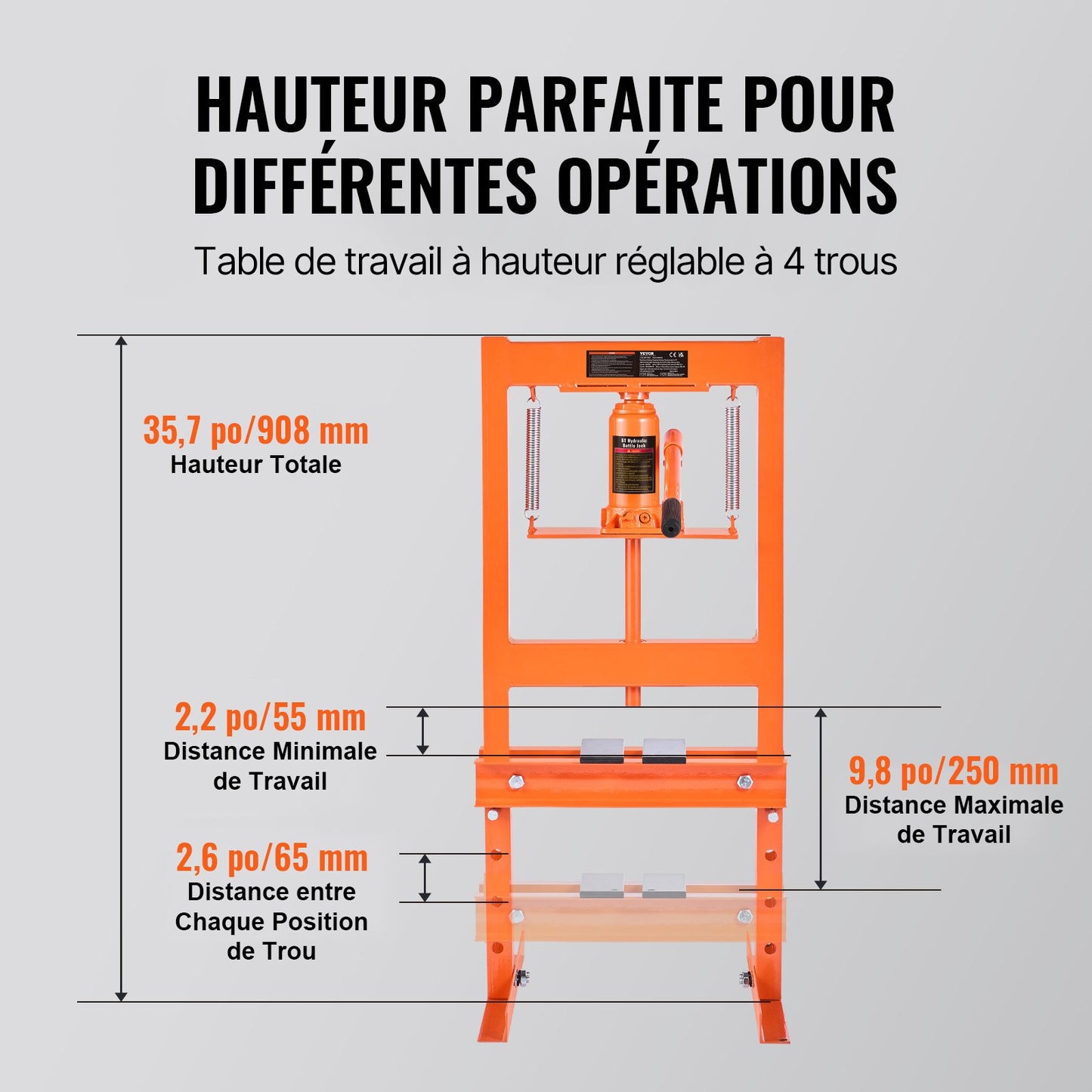 Hydraulic Shop Press 6 Ton with Press Plates H-Frame Benchtop Press Stand