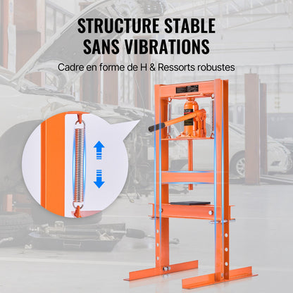 Hydraulic Shop Press 6 Ton with Press Plates H-Frame Benchtop Press Stand