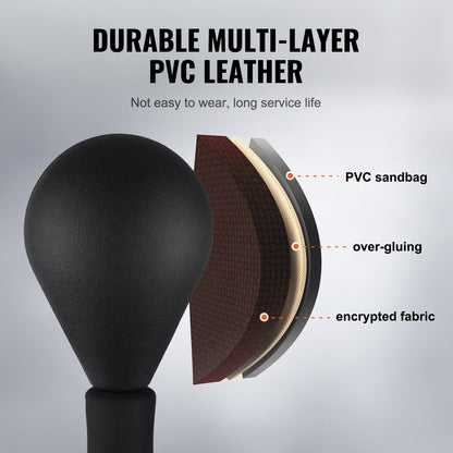 Boxningssäck, Reflexboxningssäck för tonåringar och vuxna, Höjdjusterbar fristående boxningssäck med boxningshandskar och stativ, Speedbag för träning, boxningsutrustning, stresslindring och fitness