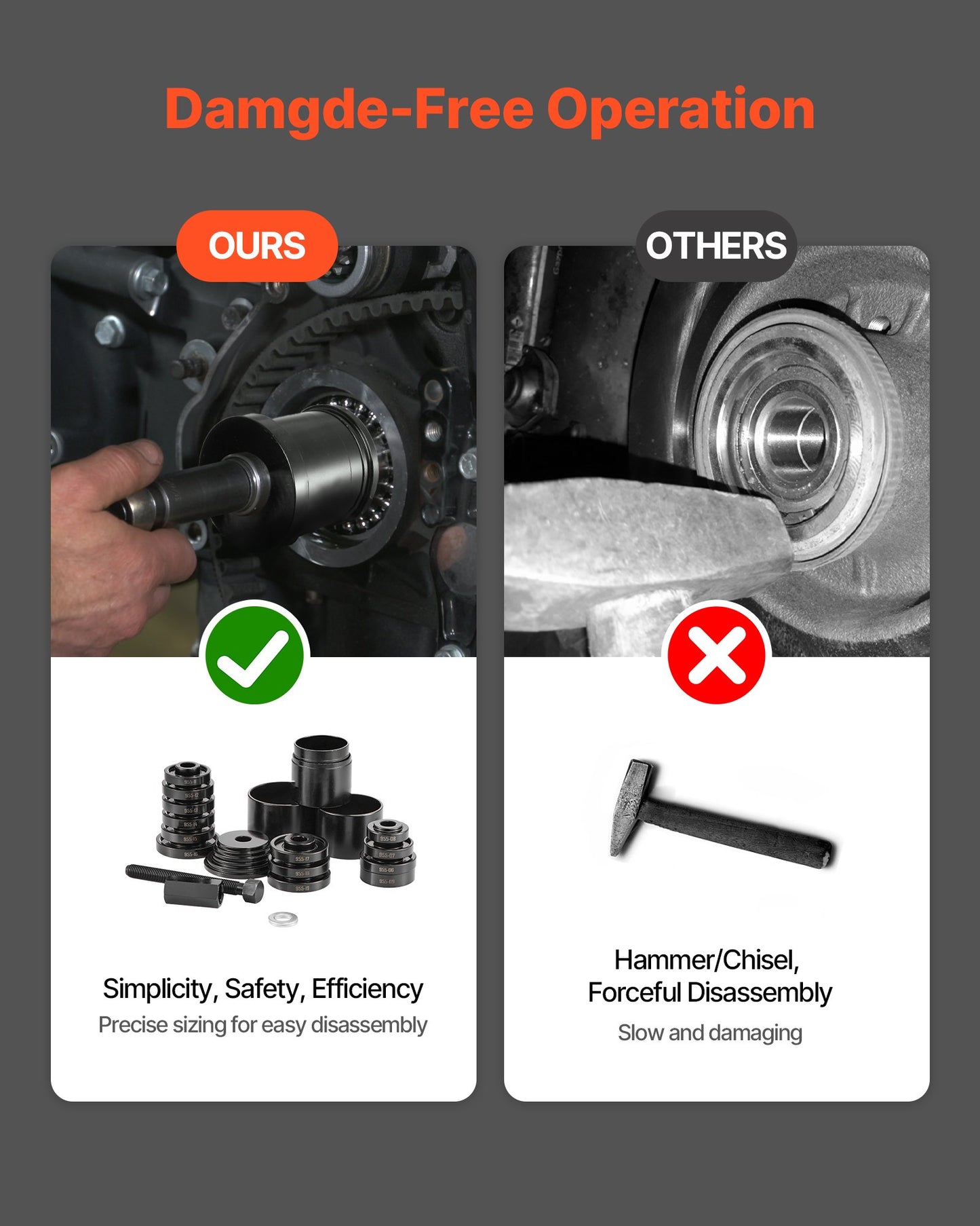 Wheel Bearing Press Kit, 23 PCS FWD Bearing Puller Tools, for Front Wheel Drive Bearing Removal and Installation, Wheel Bearing Tool with Sliding Screw, Bushings, Sleeve Plates, Storage Case