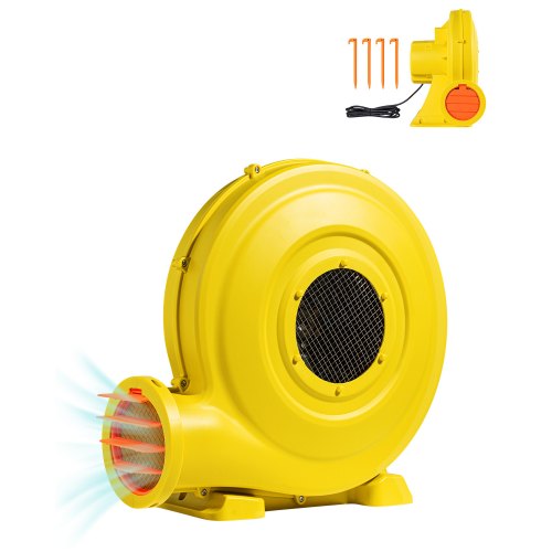 Inflatable Blower, 870W&950W, 1.3 HP Bounce House Blower, Pump Commercial Air Blower for Inflatables, 3300RPM Bouncy Castle Electric Air Blower Fan Perfect for Bounce House, Waterslides, Yellow