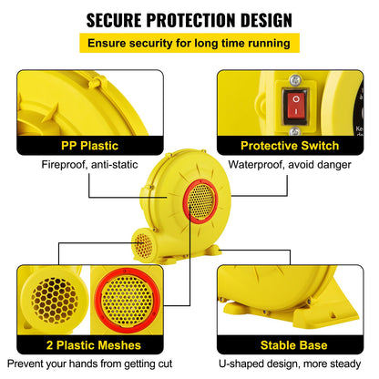 Air Blower for Inflatable Bouncy Castle 450W 0.6HP Blower Pump Air Pump