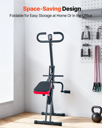 Knäböjsmaskin, roddmaskin för djup knäböj för hemmabruk, enkel installation och hopfällbar träningsutrustning, sätesträningsmaskin med 12-växlad justerbar motstånd, sätes- och benträningsmaskin för hemmabruk, svart