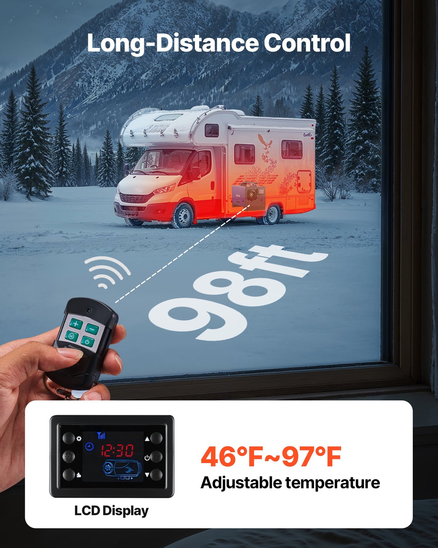 Diesel Heater, 12-24V 8KW, All in One Portable Diesel Air Heater with Remote Control and LCD Display, Fast Heating Low Noise, 5 L Fuel Tank for Vehicles, RVs, Vans, Tractors and Trucks