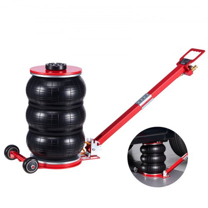 Air Jack, 5 Ton Triple Bag Air Jack, Airbag with Six Steel Pipes, Lift Up to 464 mm, 4-10 s Fast Lifting Pneumatic with Adjustable Long Handle & Rubber Pad for Cars, SUVs, Pickup Trucks Repair