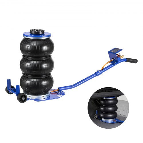 Air Jack, 3 Ton Triple Bag Air Jack, Airbag with Six Steel Pipes, Lift Up to 450 mm, 1-6 s Fast Lifting Pneumatic with Long Handle & Rubber Pad for Cars, SUVs, Pickup Trucks Repair, Garages