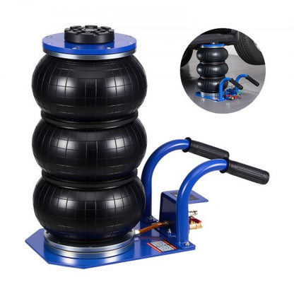 Air Jack, 3 Ton Triple Bag Air Jack, Airbag with Six Steel Pipes, Lift Up to 450 mm, 1-6 s Fast Lifting Pneumatic with Short Handles & Rubber Pad for Cars, SUVs, Pickup Trucks Repair, Garage