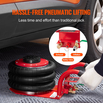 Triple Bag Air Jack 3 Ton/6600 lbs Pneumatic Jack for Car SUV Lifting