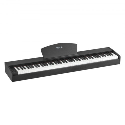 Viktat digitalpiano, 88 tangenter fullt viktade, elpiano, dubbla keyboard och högtalare, med sustainpedal, inspelningsfunktion, 238 toner, trådlös anslutning, för nybörjare, utan stativ