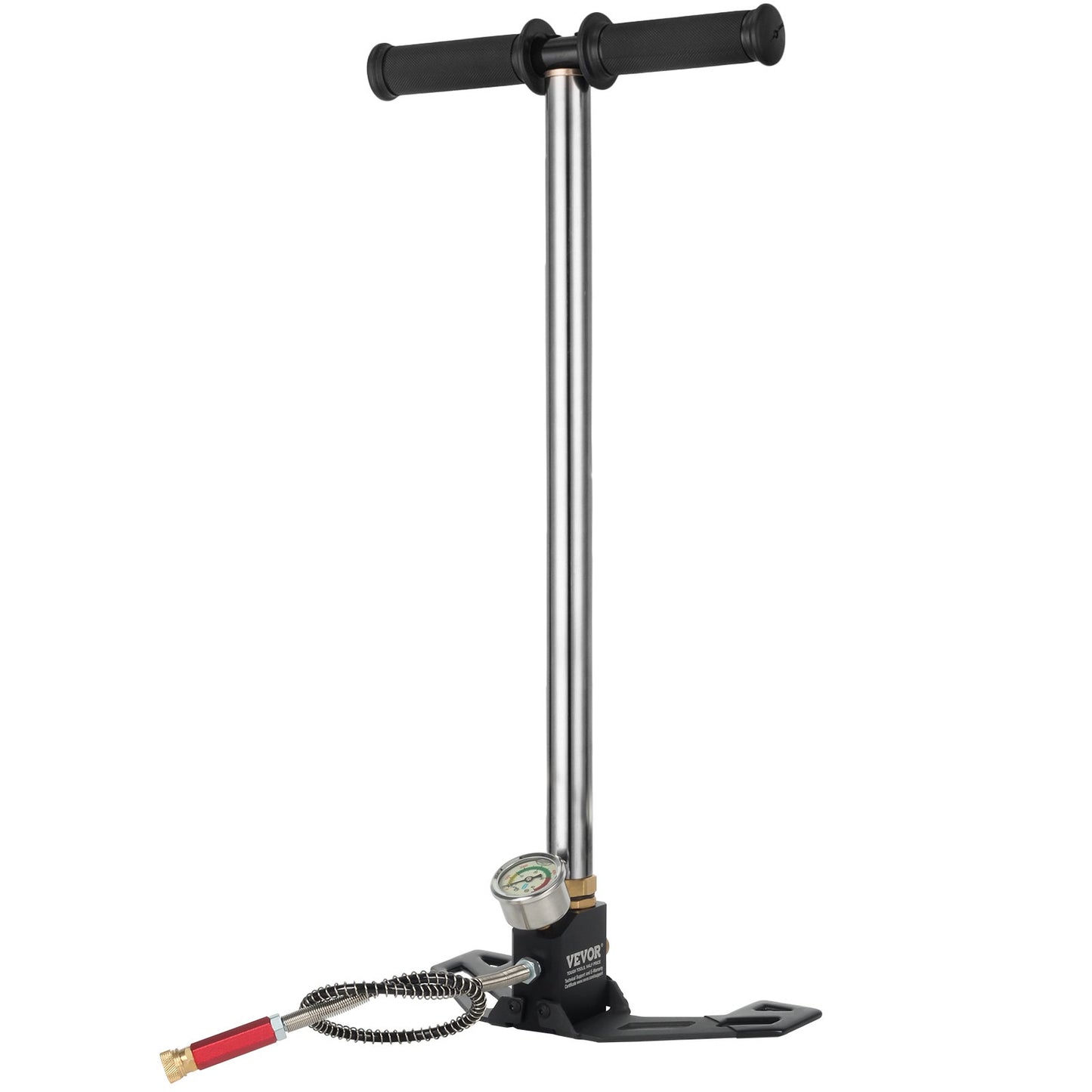 3-stegs handpump för stigbygel 4500 psi (0-30 MPa) luftgevärspump gevärspåfyllning stigbygelladdare PCP handpump luftgevär med högkvalitativt 301 rostfritt stål