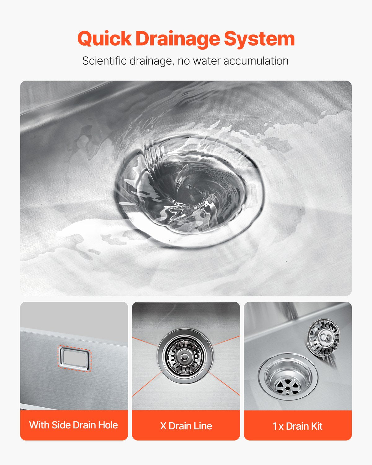 76cm Kitchen Sink Workstation, 304 Stainless Steel Undermount Sinks, Drop-In Single Bowl Farmhouse Basin with Accessories, Household Dishwasher Sinks for RV, Prep Kitchen, Laundry Room, Bar