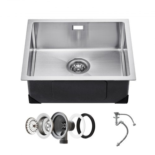 50cm Kitchen Sink Workstation, 304 Stainless Steel Undermount Sinks, Drop-In Single Bowl Farmhouse Basin with Accessories, Household Dishwasher Sinks for RV, Prep Kitchen, Laundry Room, Bar