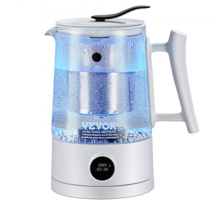 Hydrogen Water Pitcher Generator, 1.5 L / 52.8 oz Large Capacity Hydrogen Generator Water Kettle, SPE and PEM Technology, Hydrogen Rich Water Ionizer Machine for Brewing Coffee or Tea
