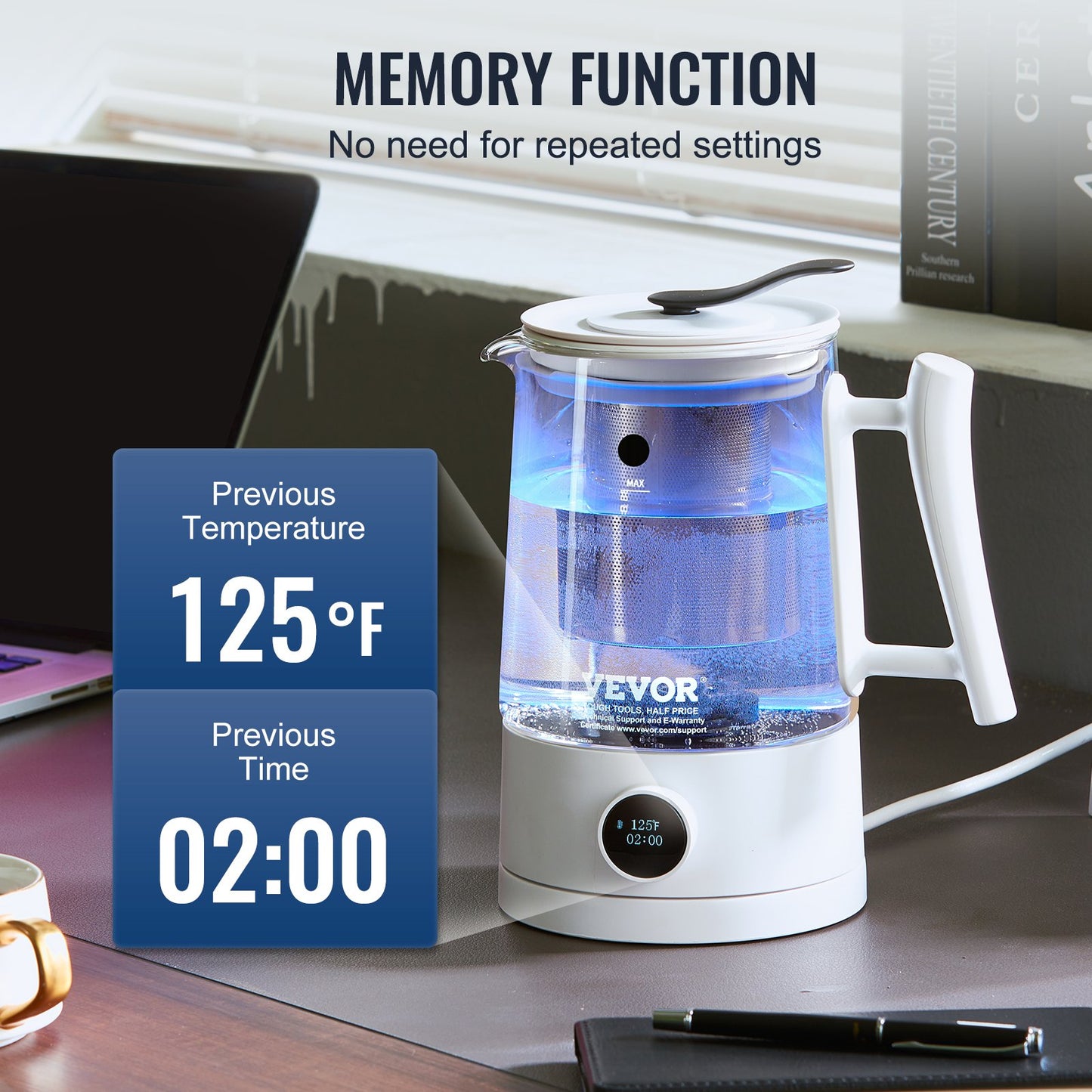 Hydrogen Water Pitcher Generator, 1.5 L / 52.8 oz Large Capacity Hydrogen Generator Water Kettle, SPE and PEM Technology, Hydrogen Rich Water Ionizer Machine for Brewing Coffee or Tea