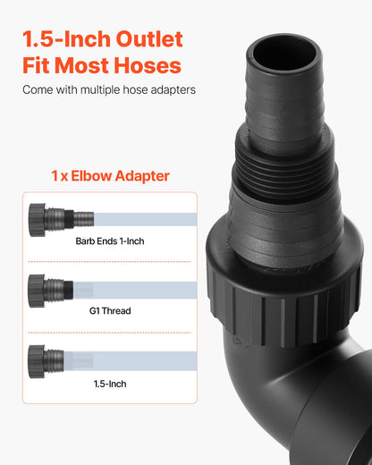 710W dränkbar sumppump, 20000 l/h, dränkbar avloppspump i rostfritt stål för smutsigt rent vatten med automatisk flottörbrytare, lång sladd, 9 m maxlyft, för pooler, trädgård, dammar, översvämmade områden