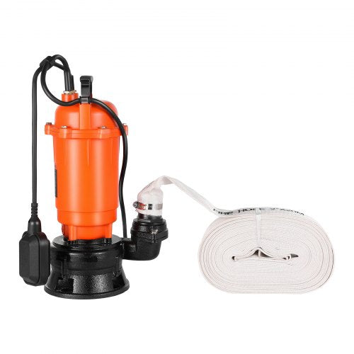 1500W Submersible Trash Pump, 21000 L/H, Cast Iron Submersible Sump Sewage Pump with Automatic Float Switch, 18M Max Lift, Draining Dirty Clean Water, for Pools, Garden, Pond, Flooded Areas