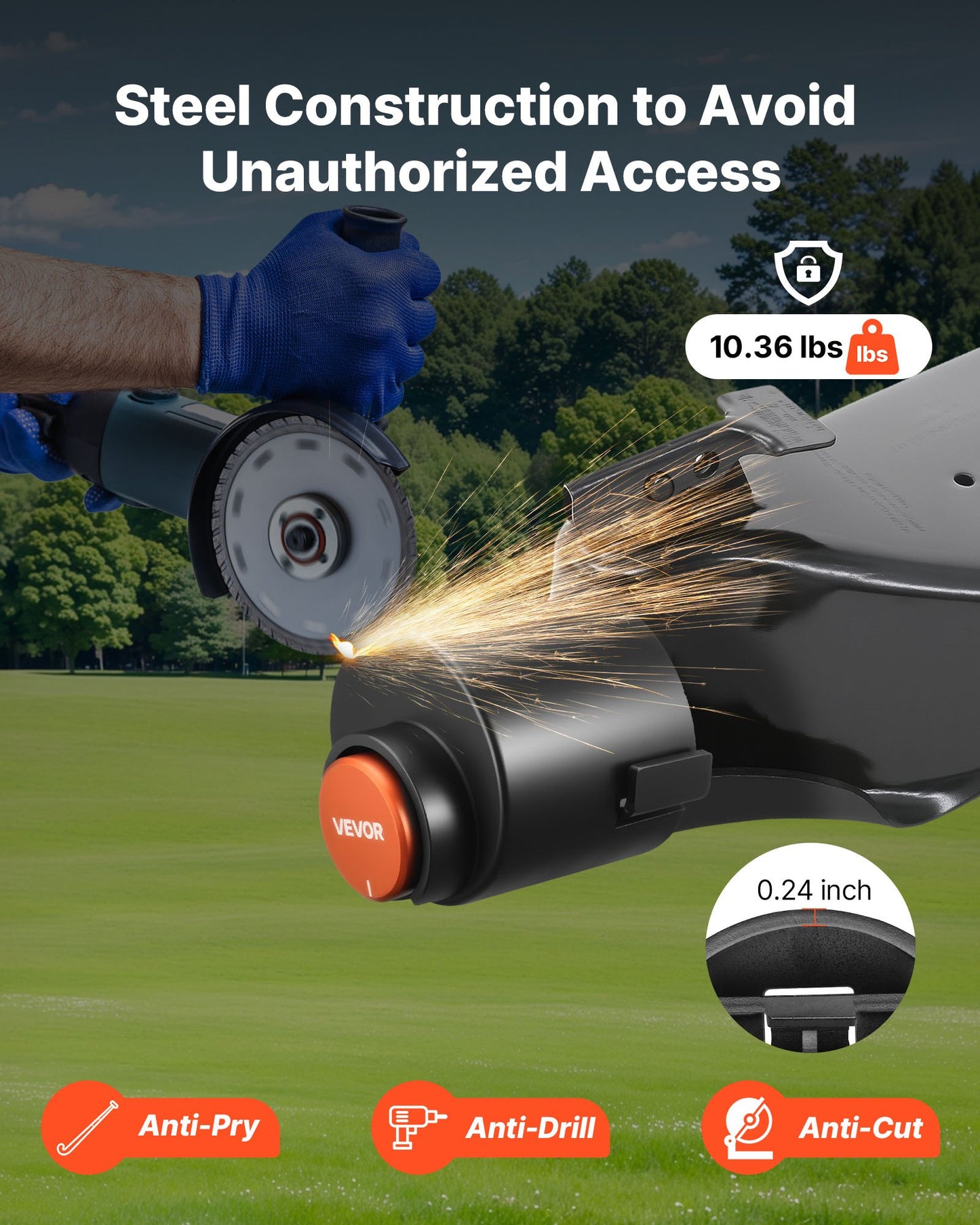 Trailer Lock, Fits 58.6 mm Airstream Couplers, Heavy Duty Hitch Lock with 3 Keys Secures Security Chains, Rust-resistant, Anti-Theft Trailer Tongue Locks for RV, Trailer, and Boat