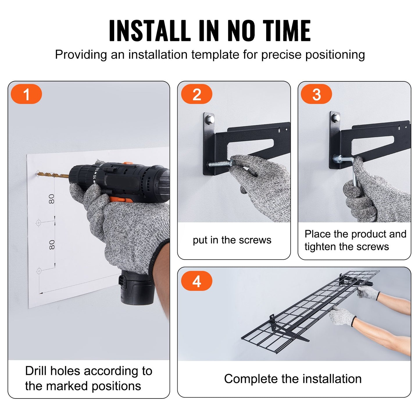 Garage Storage Shelving, 2 Pack, 4 x 1 ft Heavy Duty Garage Shelves Wall Mounted, 400 lbs Load Capacity(Total) Garage Storage Rack Floating Shelves, Suitable for Shop, Shed, Garage Storage