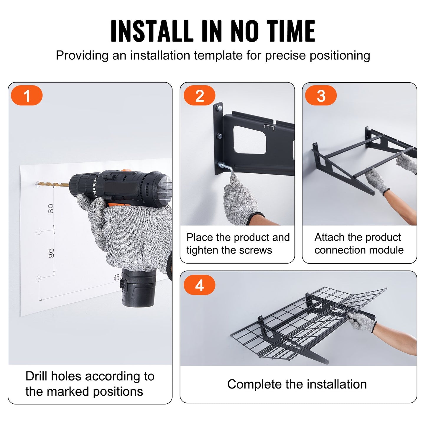 Garagehyllor, 2-pack, 6 x 2 fot kraftiga garagehyllor väggmonterade, 1000 lbs lastkapacitet (totalt) flytande garagehyllor, lämpliga för butik, skjul, garageförvaring