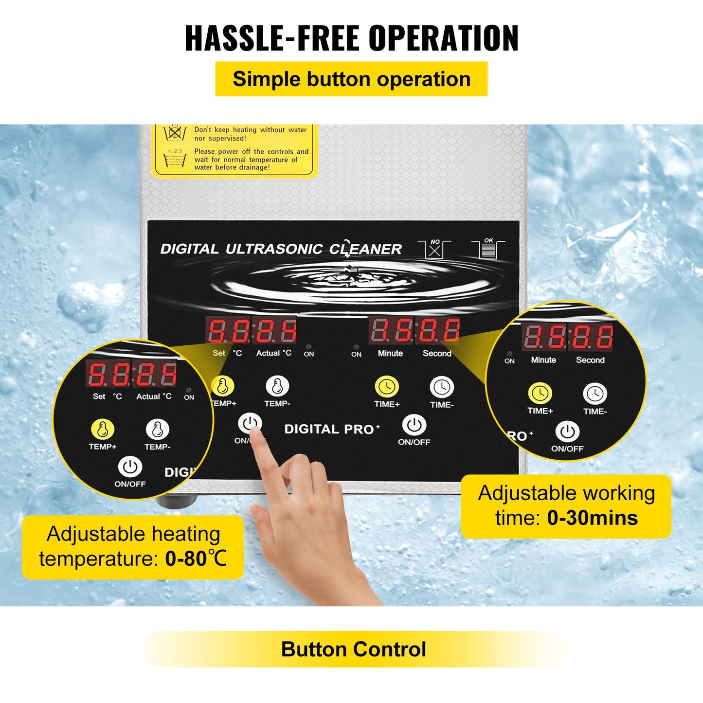 2L Upgraded Ultrasonic Cleaner (100W Heater 60W Ultrasonic) Professional Digital Lab Ultrasonic Parts Cleaner with Heater Timer for Jewelry Glasses Parts Cleaning