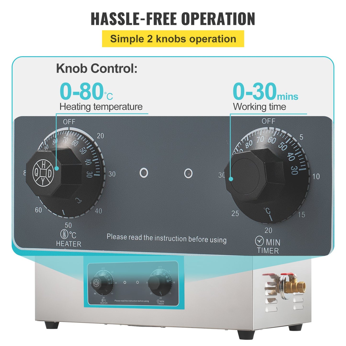 Ultraljudsrengörare 30L Ultraljudsrengöringsmaskin Smycken Glasögon