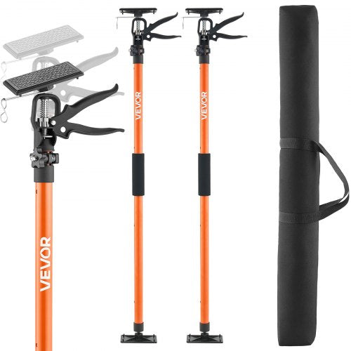 Stödstång för skåpdomkraft, 2-pack, 116-290 cm teleskopisk snabbstödstång i stål, justerbart 3:e handssystem upp till 70 kg kapacitet för installation av skåp, lyft av gipsväggar, laststänger