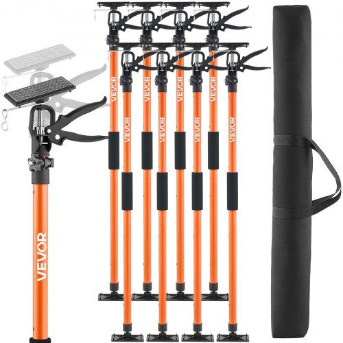 Cabinet Jack Support Pole, 8-Pack, 116-290 cm Steel Telescopic Quick Support Rod, Adjustable 3rd Hand System up to 70 kg Capacity for Installing Cabinets, Lifting Drywall, Cargo Bars