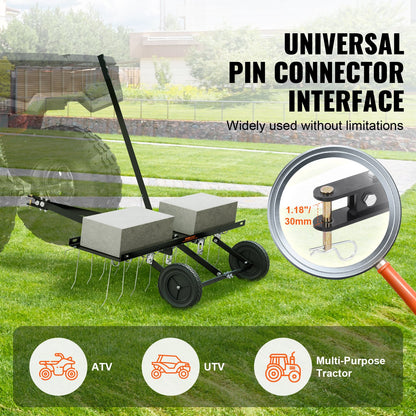 Tow Behind Dethatcher, 40-inch Tow Dethatcher with 20 Spring Steel Tines, Lawn Dethatcher Rake for ATV or Mower, Tow Behind Lawn Rake with Lift Handle for Garden Farm Grass