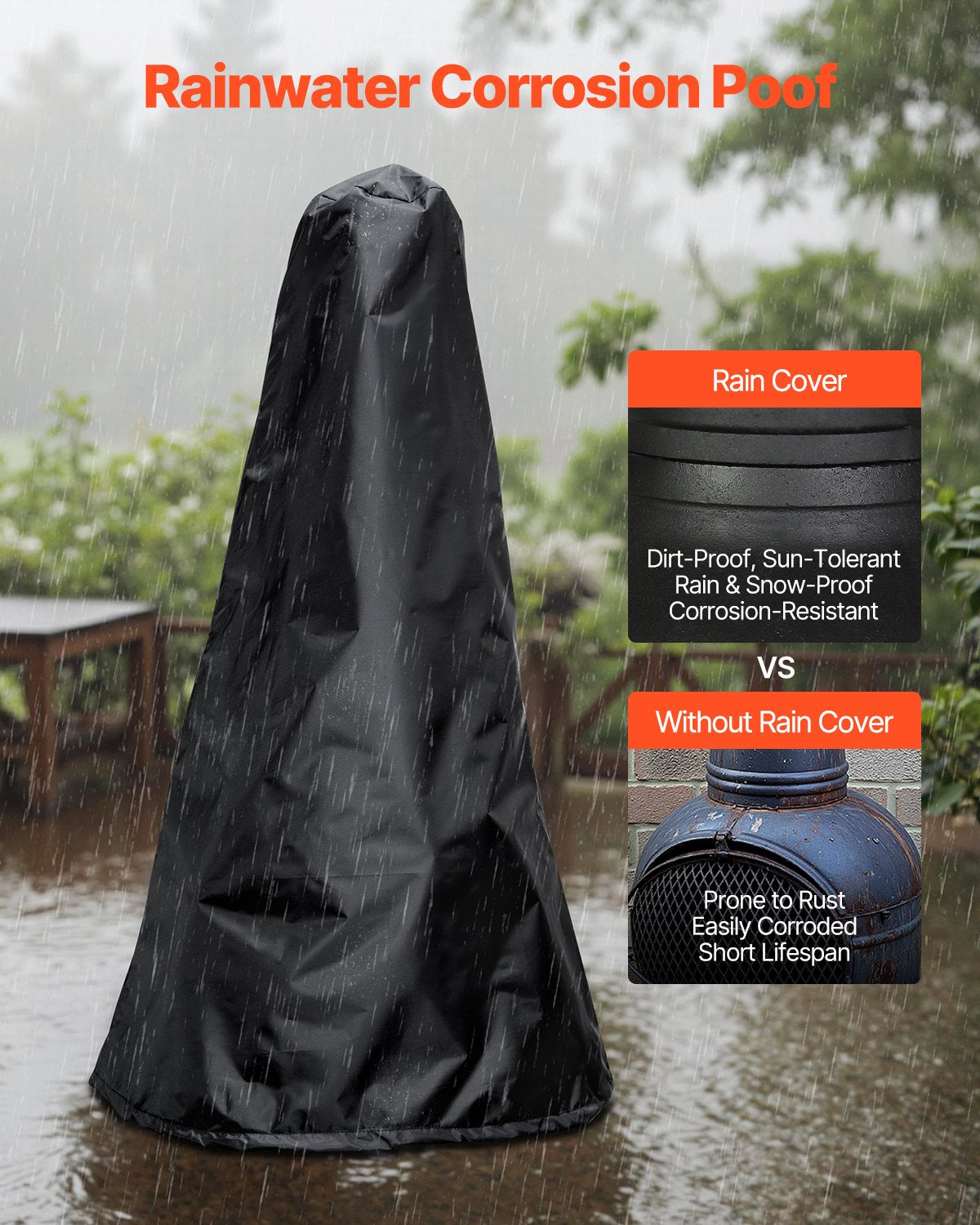 Chiminea, 22 Inch Outdoor Wood Burning Firepit, Spherical Fireplace for BBQ & Warming, Aluminum Wooden Fire Pit with Grill Mesh, Chimney Coat & Rustproof Chiminea Lid, for Patio/Garden/Backyard