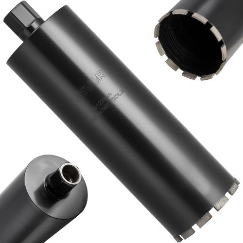 Core Drill Bit, 127 mm Diameter, 356 mm Drilling Depth, 1-1/4 in-7 Internal Thread, High-Precision Welding Technology, Wet Diamond Core Bit for Reinforced Concrete, Red Bricks, and Masonry