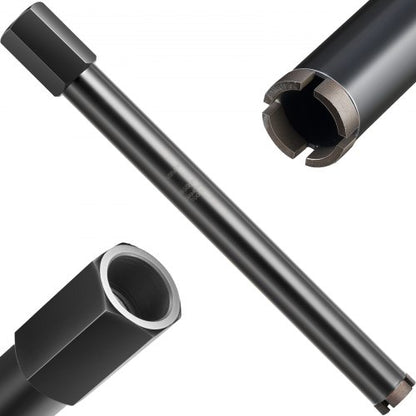 Core Drill Bit, 38 mm Diameter, 356 mm Drilling Depth, 1-1/4 in-7 Internal Thread, High-Precision Welding Technology, Wet Diamond Core Bit for Reinforced Concrete, Red Bricks, and Masonry