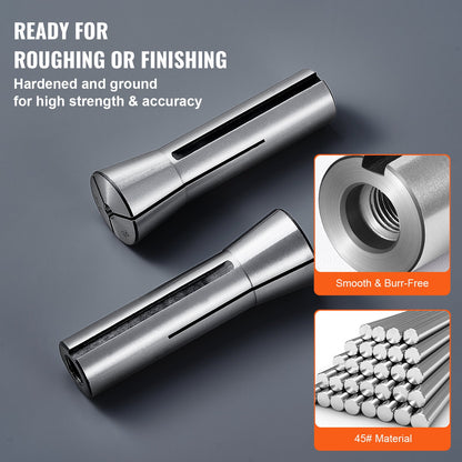 13 pcs Precision R8 Collet Set, 1/8" - 7/8", 45# Mill Collet Chuck 0.0012"/30μm TIR with 13 Labeled Storage Boxes, for Milling Machine Drill Presses Boring Machine Machining Center