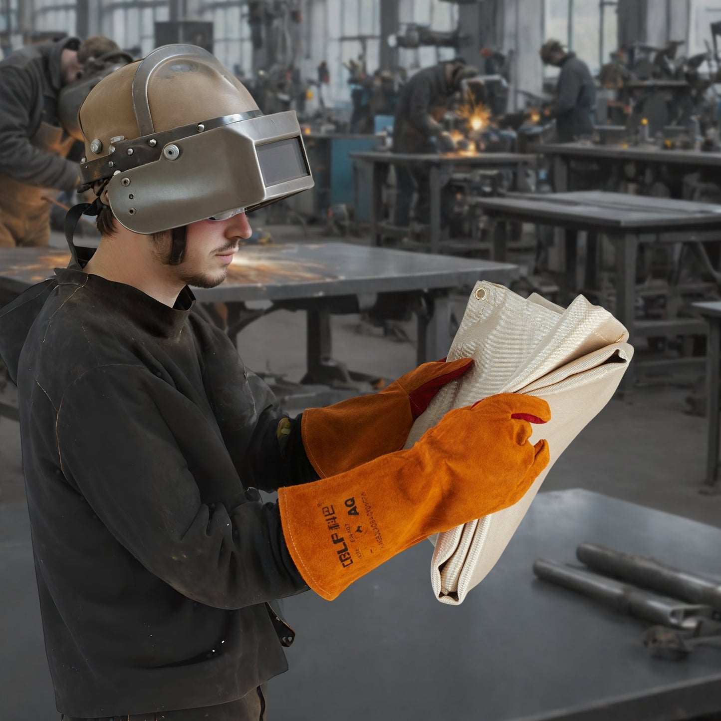 48"x72" svetsfiltar värmebehandlade glasfibersvetsmattaöverdrag 2-pack