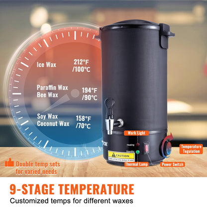 Wax Melter for Candle Making 10Liter Electric Pot Commercial or Home Use