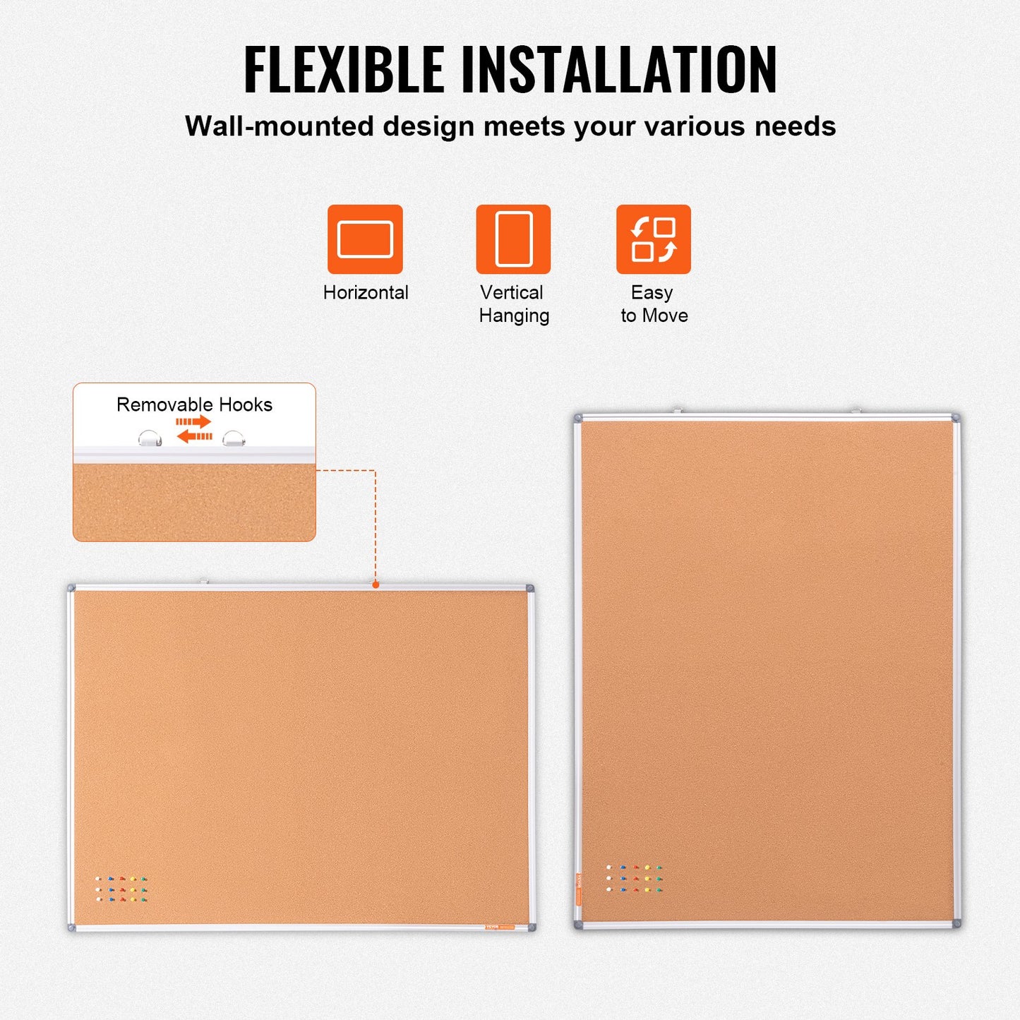 48"x36" Large Cork Board – Wall-Mounted Bulletin Board with Pin Board – Perfect for School, Home, Office