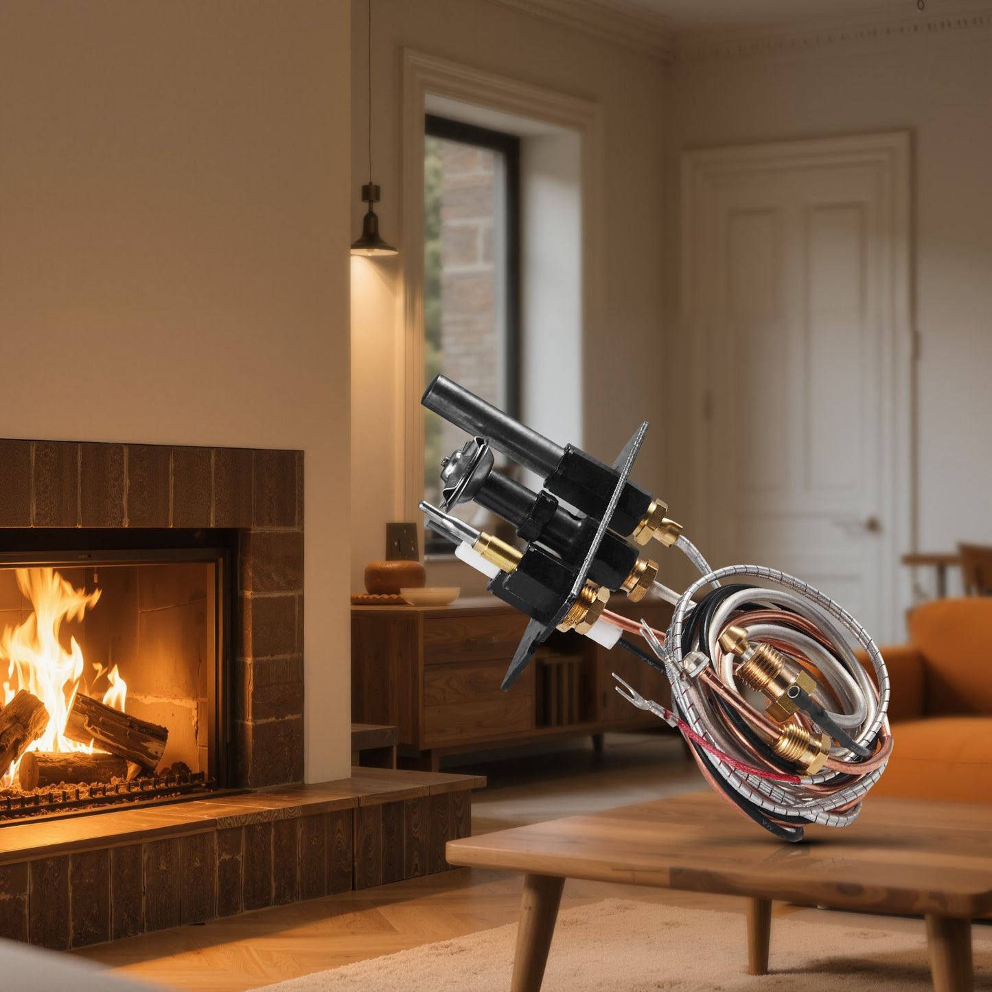 Gaspilotenhet, OE 69L17, 69L1701, 904405, J4117, 108084-02 Gaspilotmonteringssats för eldstad, utbyte av naturgaständning, kompatibel med Lennox-, Superior- och Astria-modeller, svart