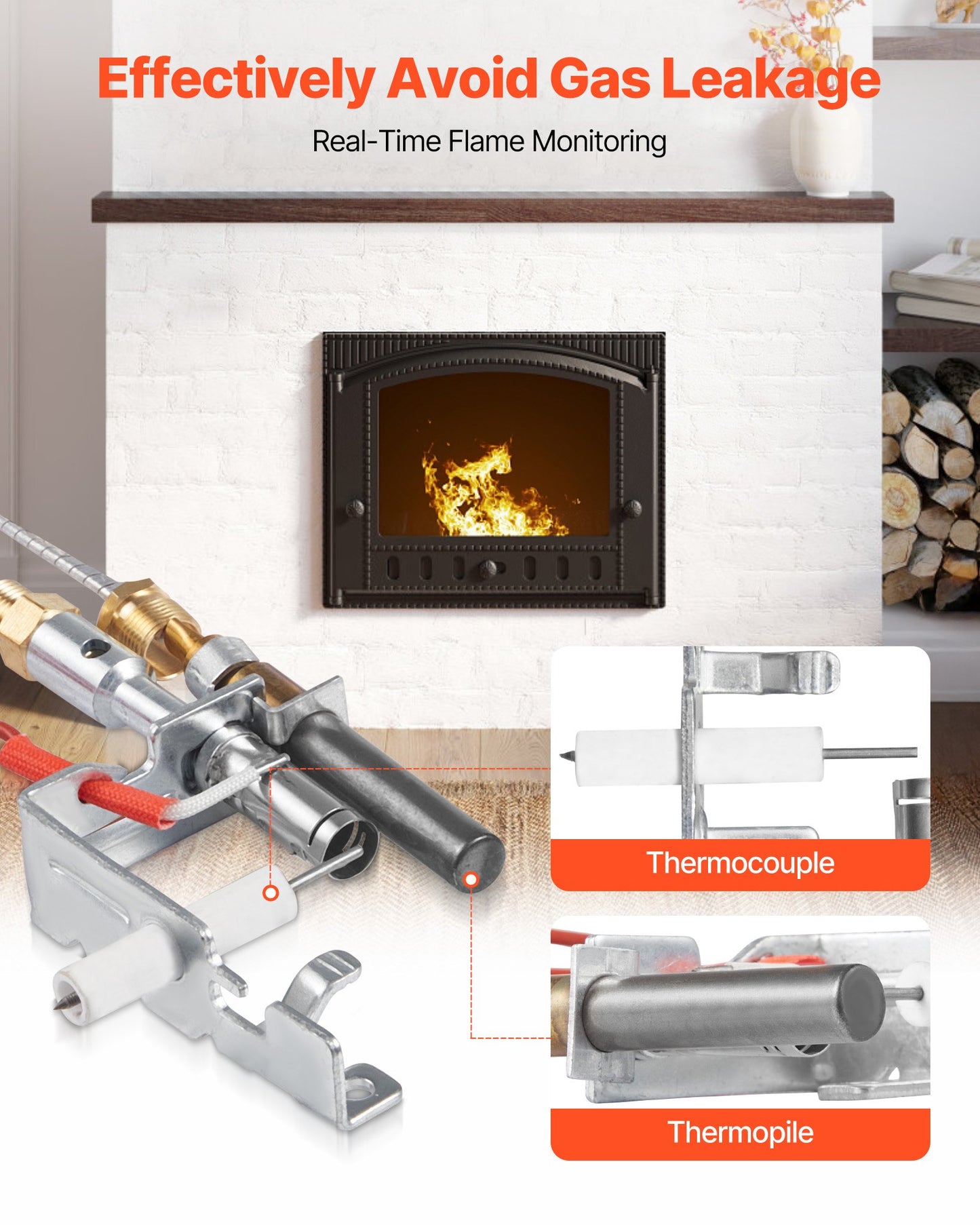 Gaspilotenhet, OE 14D0477, LPG8404, SRV14D0477 Eldstadsgaspilotenhetssats, LPG-tändningsbyte, kompatibel med Lexington Forge, Majestic, Martin, Monessen-modellerna